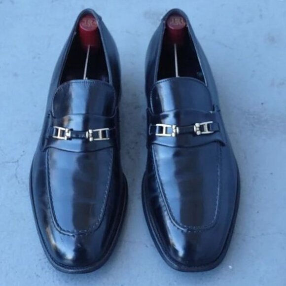 EDGERTON MEN'S AUTHENTIC BLACK VINTAGE LUXURY BIT LOAFERS STYLE # 52238D